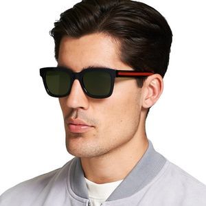 NEW GUCCI GG0001SN 002 Black Green Grey Square Unisex Sunglasses